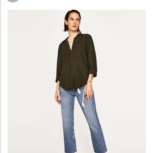 Zara polo neck blouse